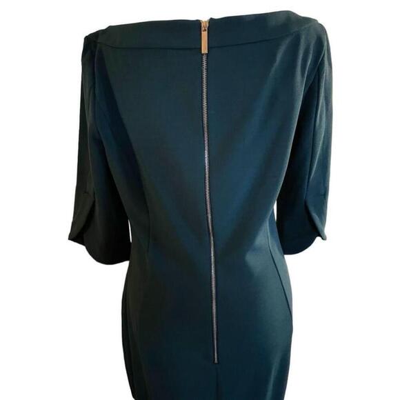 Size 8 Women's Calvin Klein Green 3/4 sleeve career work office church dress - Picture 4 of 10
